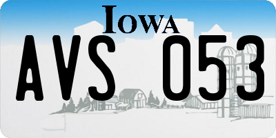 IA license plate AVS053