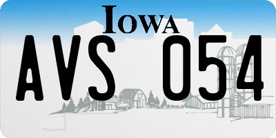IA license plate AVS054