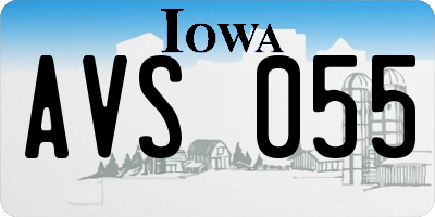 IA license plate AVS055