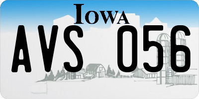 IA license plate AVS056