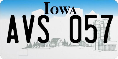 IA license plate AVS057