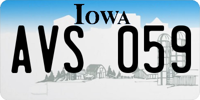 IA license plate AVS059
