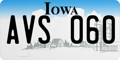 IA license plate AVS060