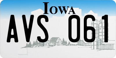 IA license plate AVS061
