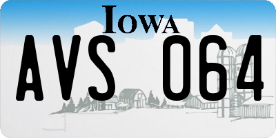 IA license plate AVS064