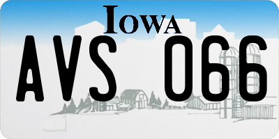 IA license plate AVS066