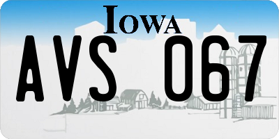 IA license plate AVS067