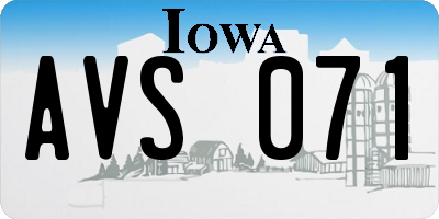 IA license plate AVS071