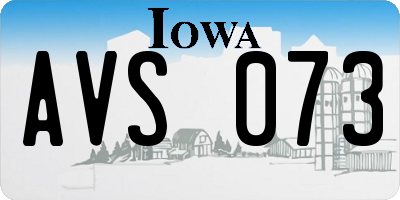 IA license plate AVS073