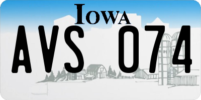 IA license plate AVS074
