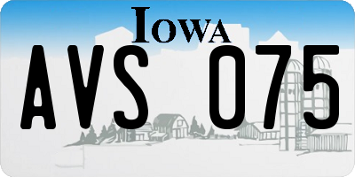IA license plate AVS075