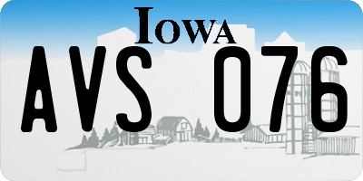 IA license plate AVS076