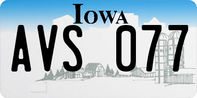 IA license plate AVS077