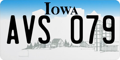 IA license plate AVS079