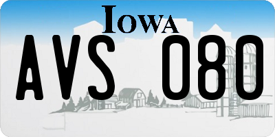 IA license plate AVS080