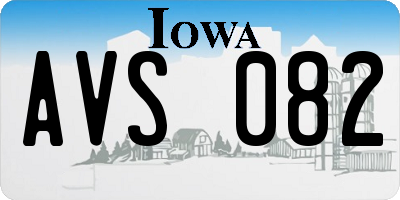 IA license plate AVS082