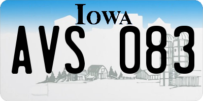 IA license plate AVS083