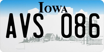 IA license plate AVS086