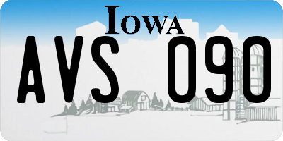 IA license plate AVS090