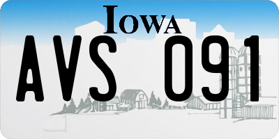 IA license plate AVS091