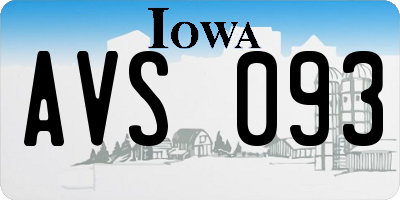 IA license plate AVS093