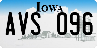IA license plate AVS096