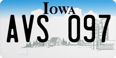 IA license plate AVS097