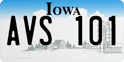 IA license plate AVS101