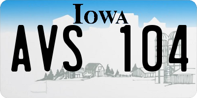 IA license plate AVS104