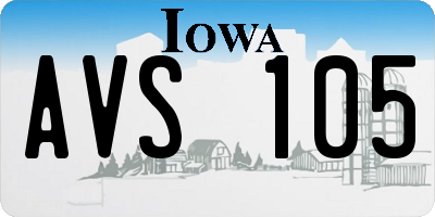 IA license plate AVS105