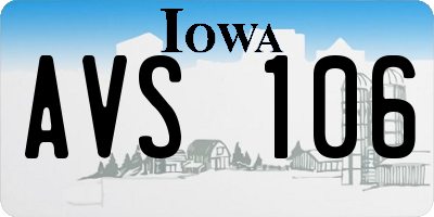 IA license plate AVS106