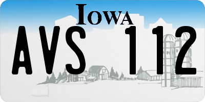 IA license plate AVS112