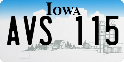 IA license plate AVS115