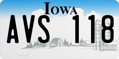 IA license plate AVS118
