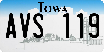 IA license plate AVS119
