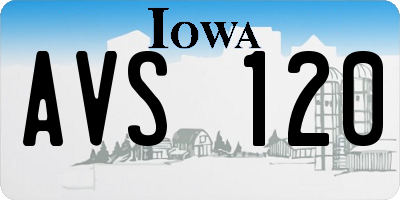 IA license plate AVS120