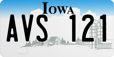 IA license plate AVS121
