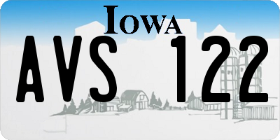 IA license plate AVS122