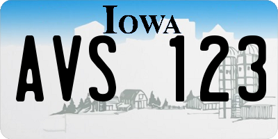 IA license plate AVS123