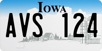 IA license plate AVS124