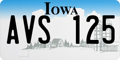 IA license plate AVS125