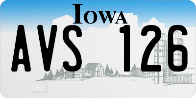 IA license plate AVS126