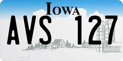 IA license plate AVS127