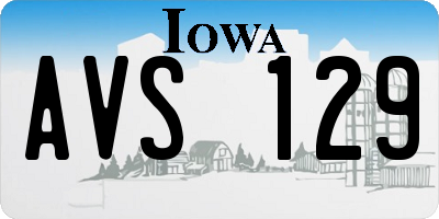 IA license plate AVS129