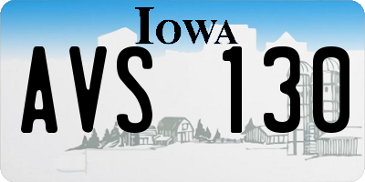 IA license plate AVS130