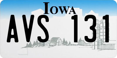 IA license plate AVS131