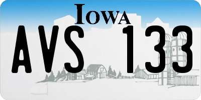 IA license plate AVS133