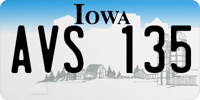 IA license plate AVS135