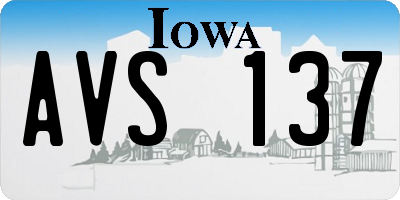IA license plate AVS137
