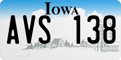 IA license plate AVS138